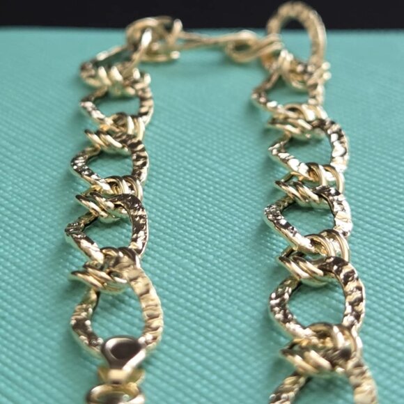Chunky lightweight 18k gold bracelet - Picture 4 of 16
